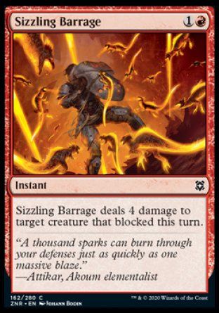 Sizzling Barrage (Zendikar Rising) Trading Card