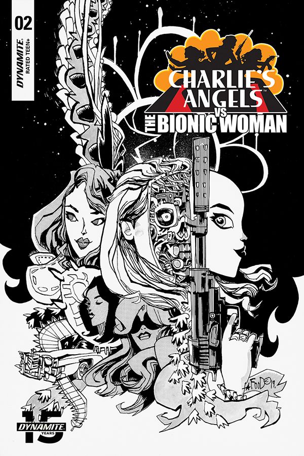 Charlies Angels Vs Bionic Woman #2 (10 Copy Mahfood B&w Cover)