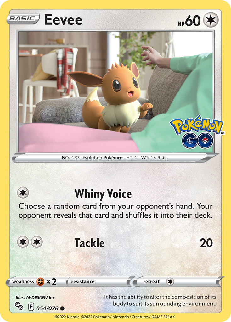 Eevee (54/78) - Pokémon GO Pokémon Card