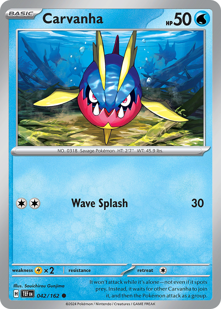 Carvanha (42/162) - Temporal Forces Pokémon Card