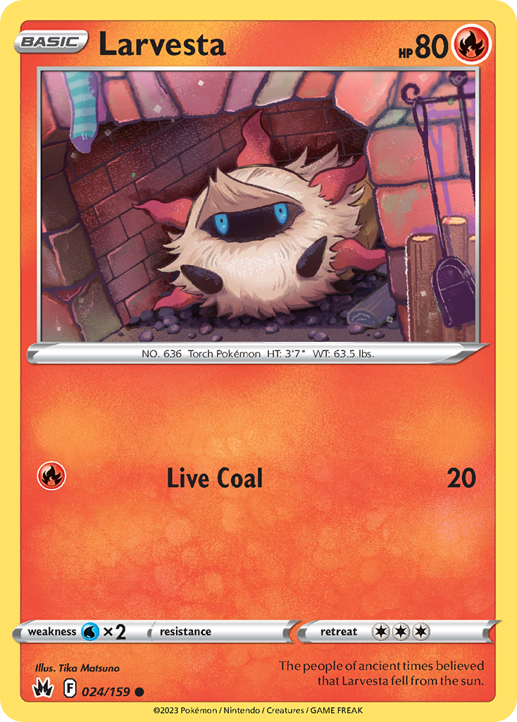 Larvesta (24/159) - Crown Zenith Pokémon Card