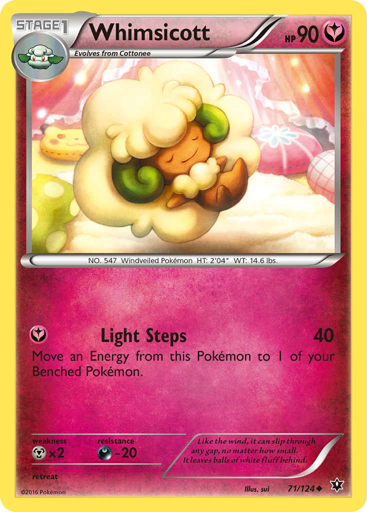 Whimsicott (71/124) - Fates Collide Pokémon Card