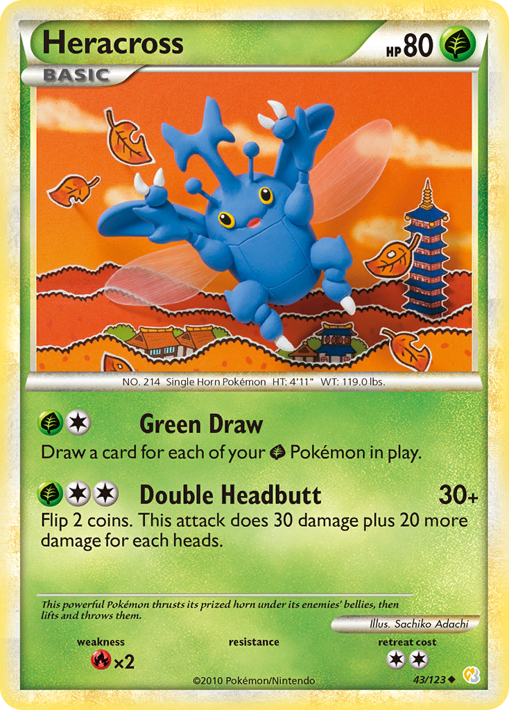 Heracross (43/123) - HeartGold & SoulSilver Pokémon Card