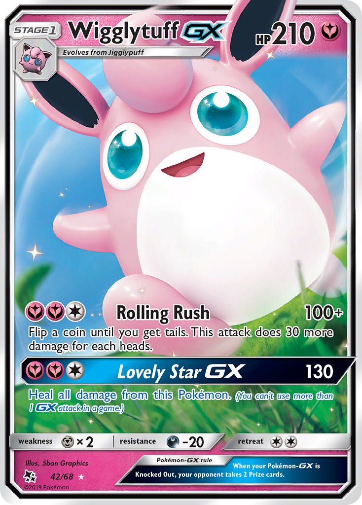 Wigglytuff GX (42/68) - Hidden Fates Pokémon Card