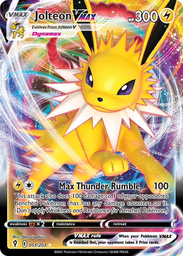 Jolteon VMAX (51/203) - Evolving Skies Pokémon Card