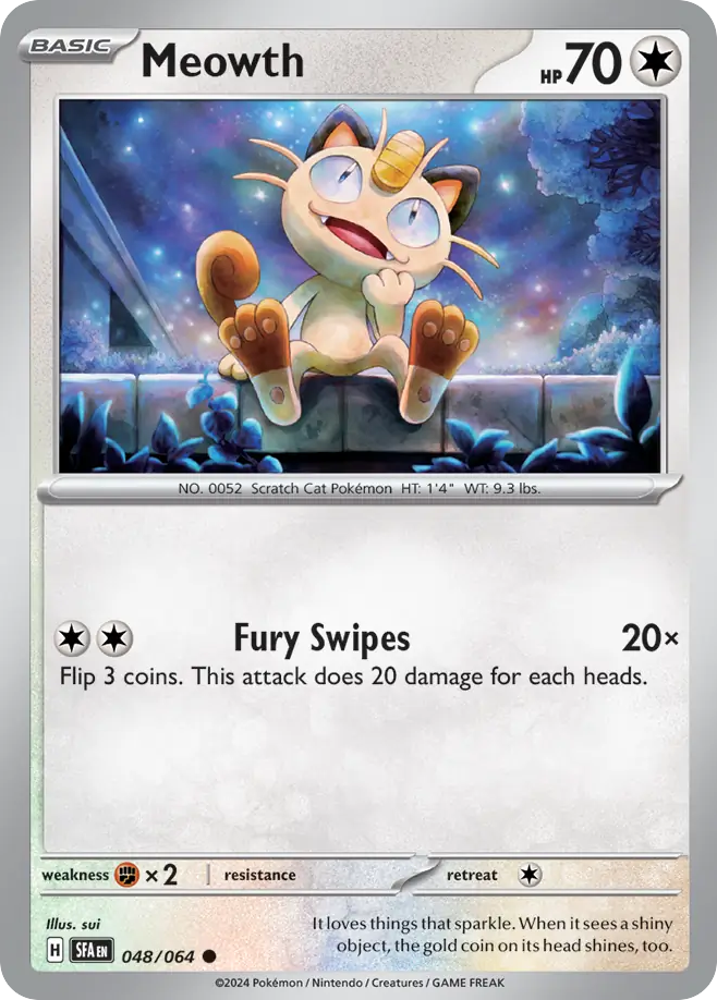 Meowth (48/64) - Shrouded Fable Pokémon Card