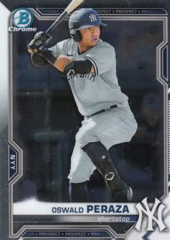 Oswald Peraza 2021 Bowman Chrome - Prospects Baseball #BCP-220 Sports Card