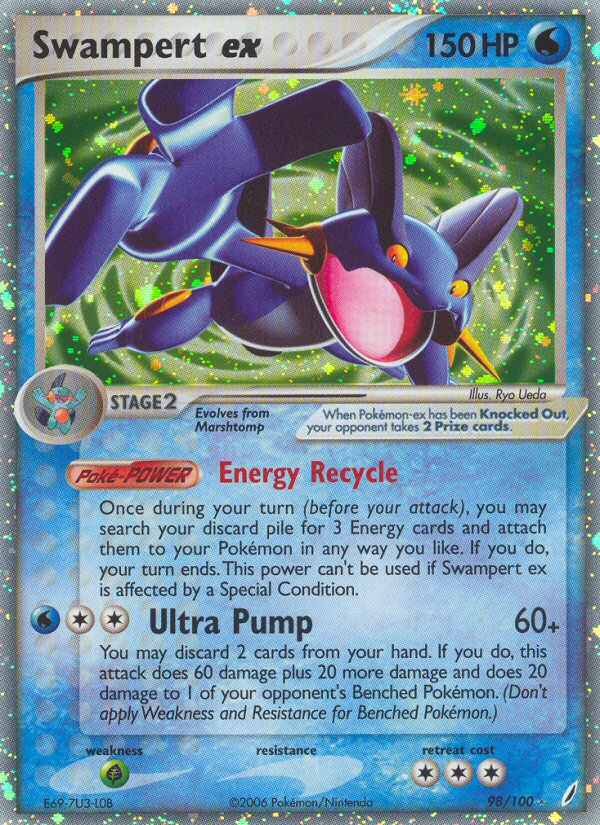 Swampert ex (98/100) - Crystal Guardians Pokémon Card