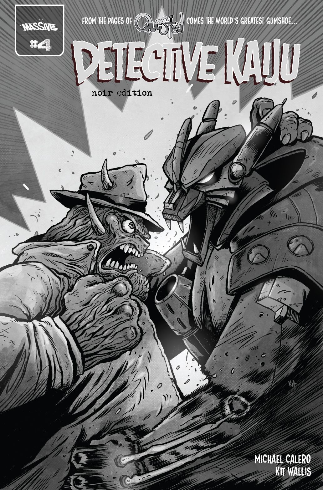 Detective Kaiju #4 (Cvr C Noir Edition Variant) Comic