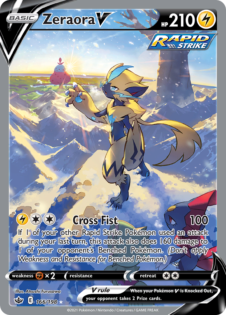 Zeraora V (166/198) - Chilling Reign Pokémon Card