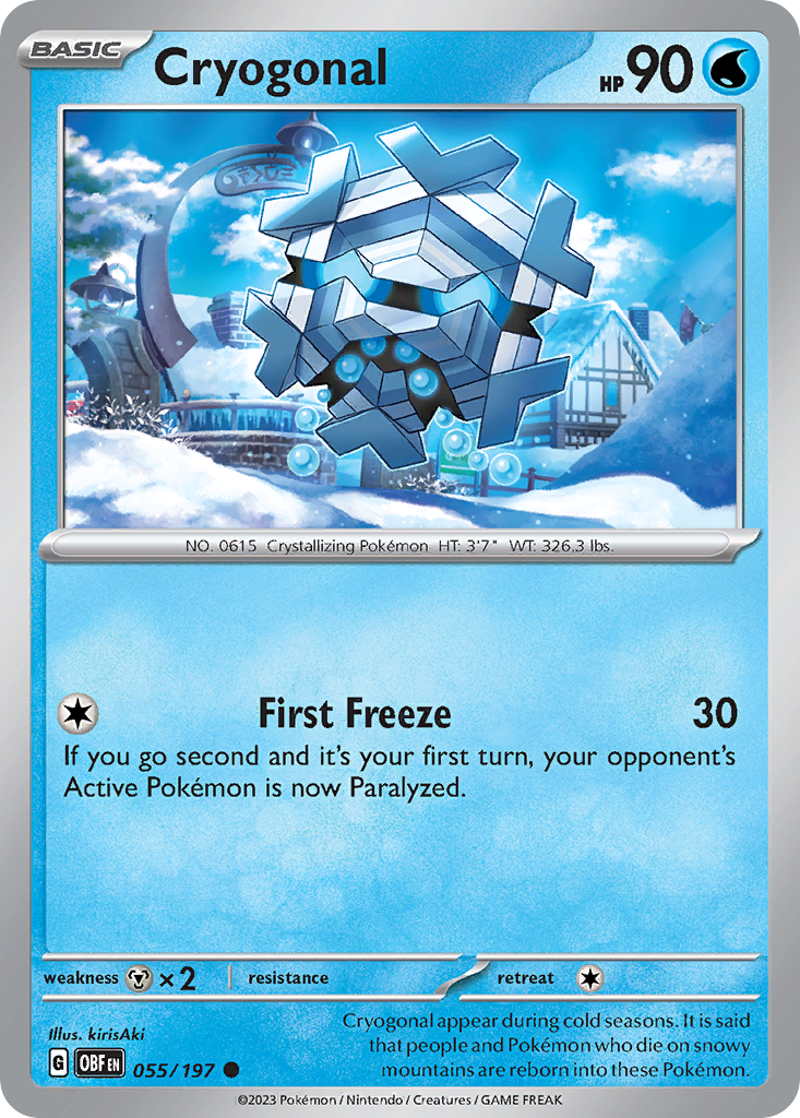 Cryogonal (55/197) - Obsidian Flames Pokémon Card