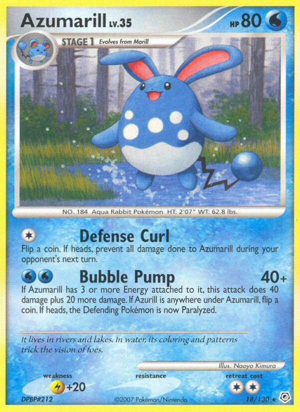 Azumarill (18/130) - Diamond & Pearl Pokémon Card