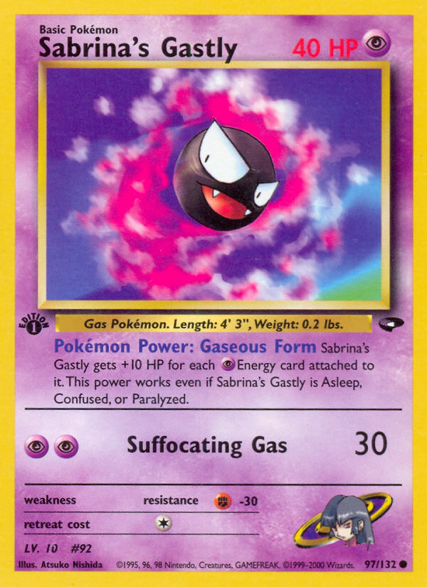 Sabrina's Gastly (97/132) - Gym Challenge (1st Edition) Pokémon Card