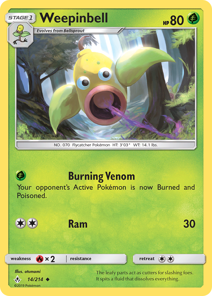 Weepinbell (14/214) - Unbroken Bonds Pokémon Card