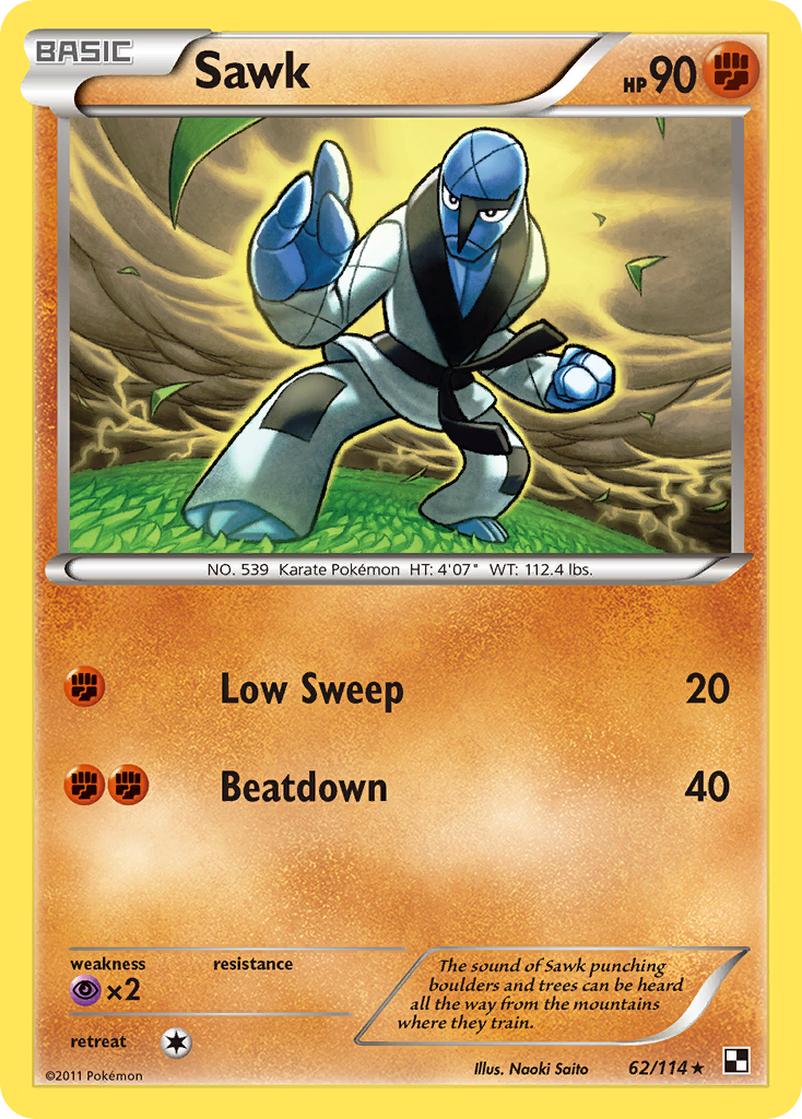 Sawk (62/114) - Black & White Pokémon Card