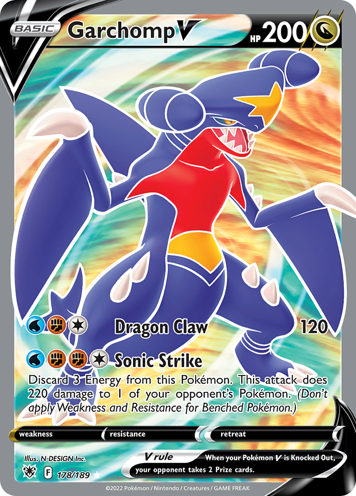 Garchomp V (178/189) - Astral Radiance Pokémon Card