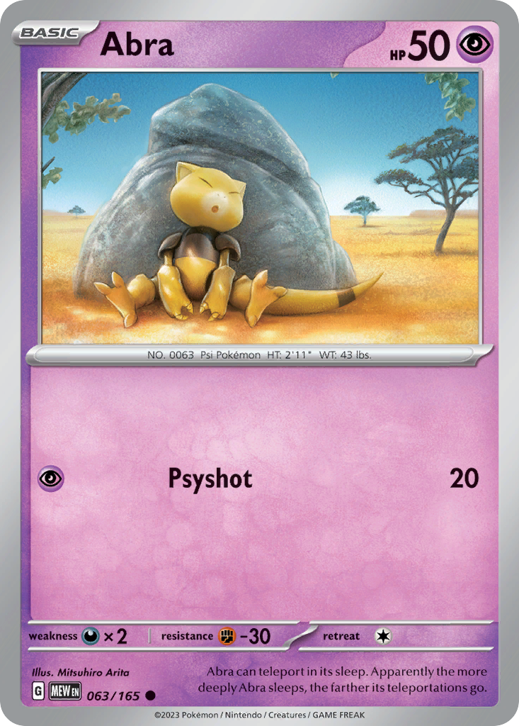 Abra (63/165) - 151 Pokémon Card