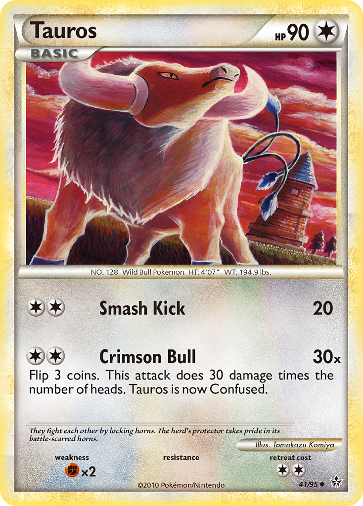 Tauros (41/95) - HS—Unleashed Pokémon Card