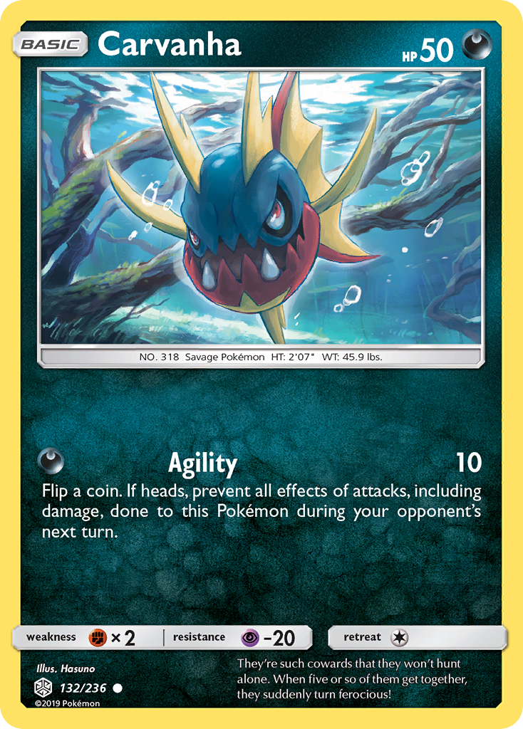 Carvanha (132/236) - Cosmic Eclipse Pokémon Card