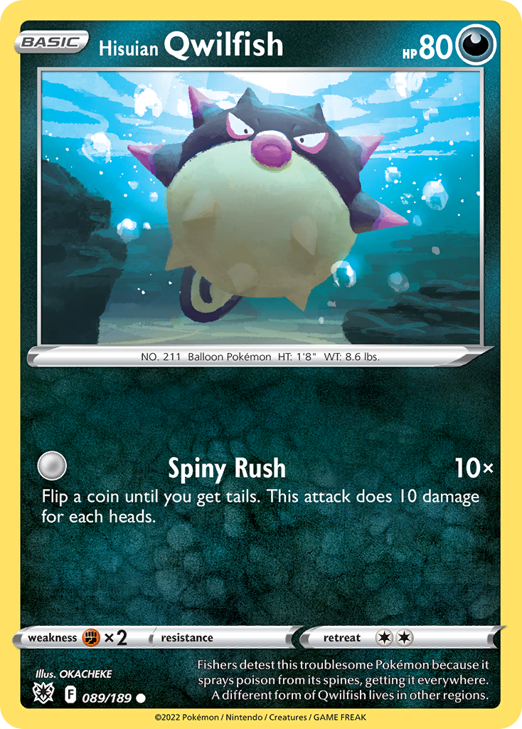 Hisuian Qwilfish (89/189) - Astral Radiance Pokémon Card