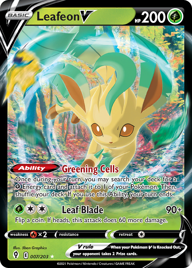 Leafeon V (7/203) - Evolving Skies Pokémon Card