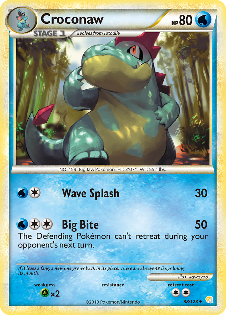 Croconaw (38/123) - HeartGold & SoulSilver Pokémon Card