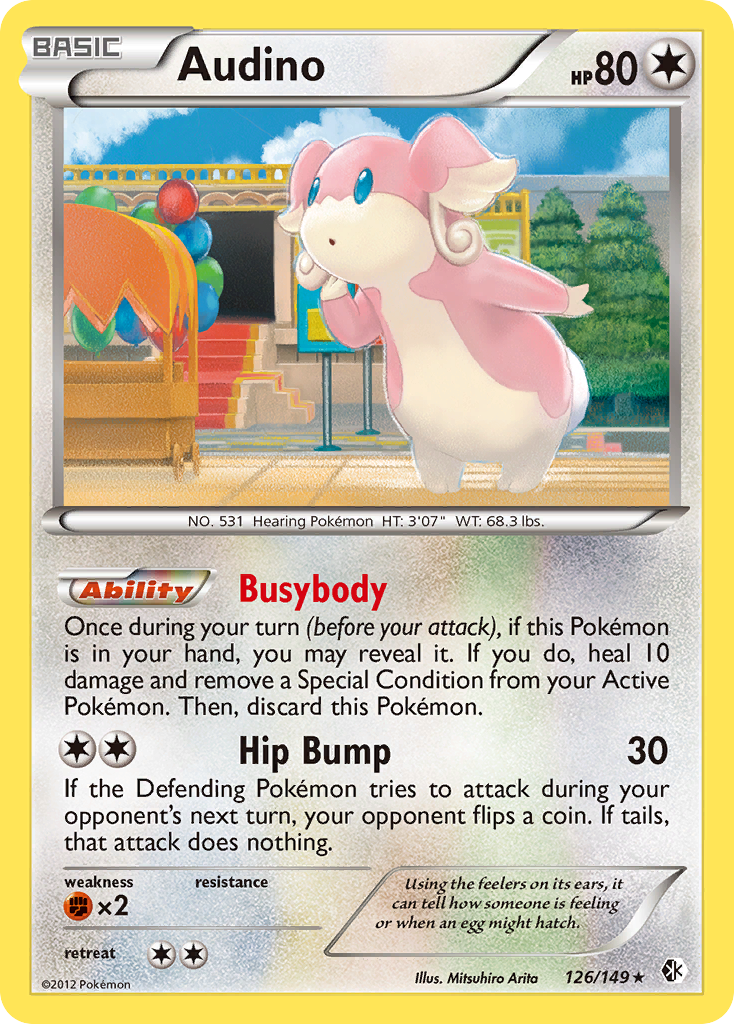 Audino (126/149) - Boundaries Crossed Pokémon Card