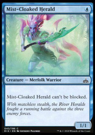 Mist-Cloaked Herald (Rivals of Ixalan) Trading Card