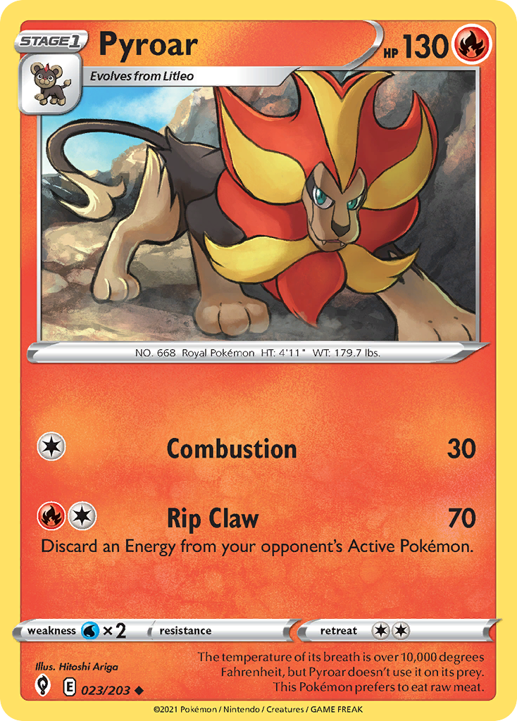 Pyroar (23/203) - Evolving Skies Pokémon Card