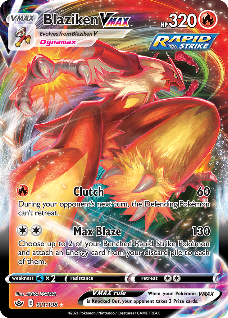 Blaziken VMAX (21/198) - Chilling Reign Pokémon Card