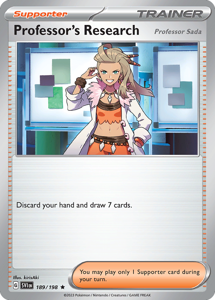 Professor's Research (Professor Sada) (189/198) - Scarlet & Violet Pokémon Card