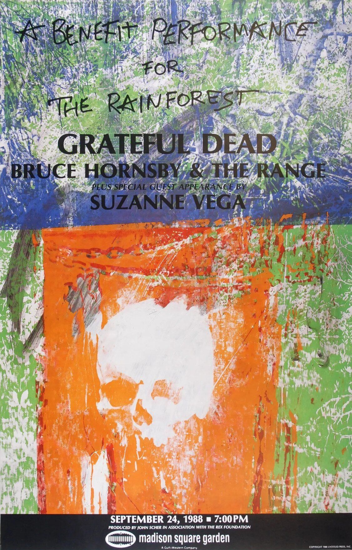 Grateful Dead Rainforest Benefit Madison Square Garden 1988 Concert Poster