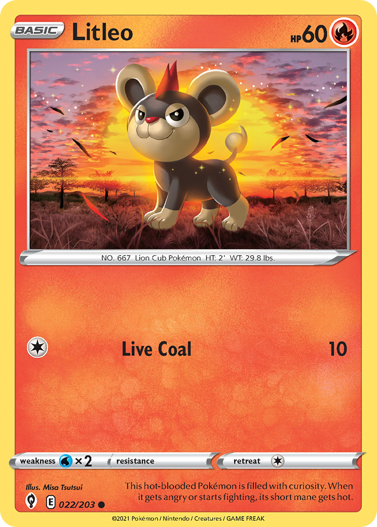 Litleo (22/203) - Evolving Skies Pokémon Card