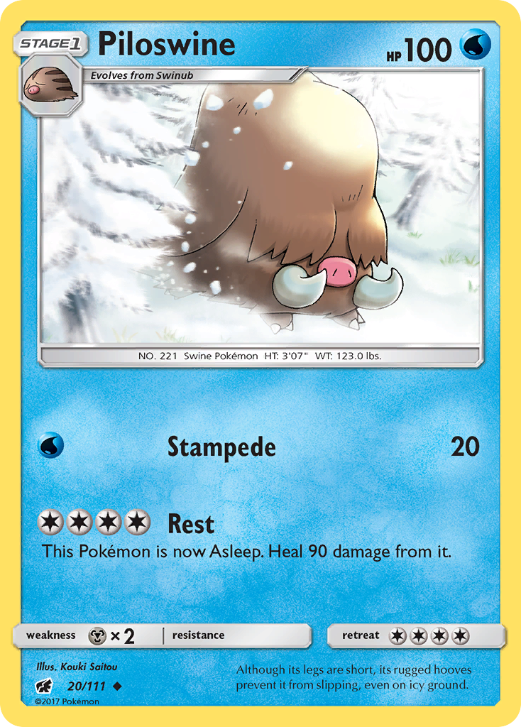 Piloswine (20/111) - Crimson Invasion Pokémon Card