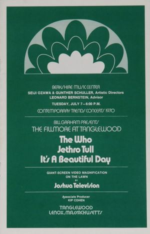 Jethro Tull & The Who The Fillmore at Tanglewood Program 1970