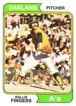 1976 Topps Baseball Card #405 Rollie Fingers A's