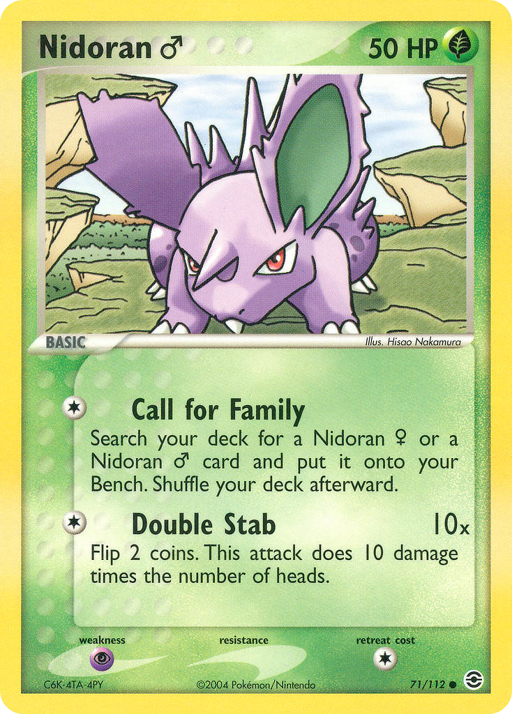 Nidoran ♂ (71/112) - FireRed & LeafGreen Pokémon Card