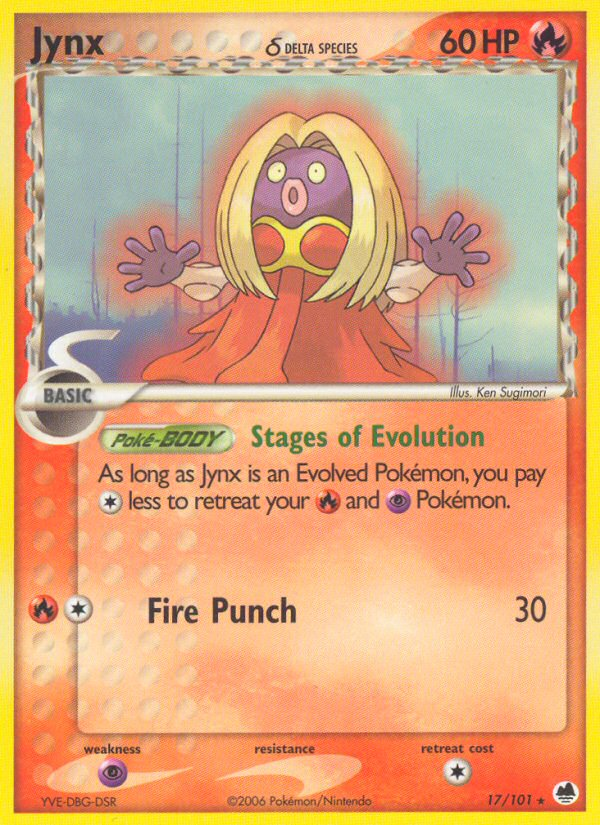 Jynx δ (17/101) - Dragon Frontiers Pokémon Card