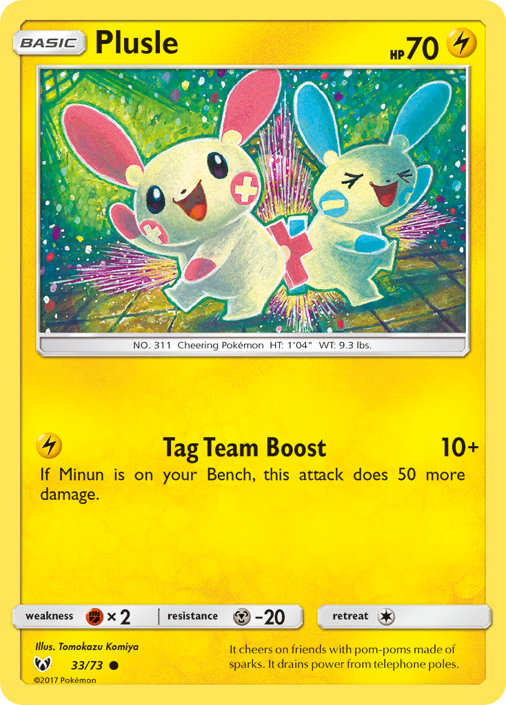 Plusle (33/73) - Shining Legends Pokémon Card