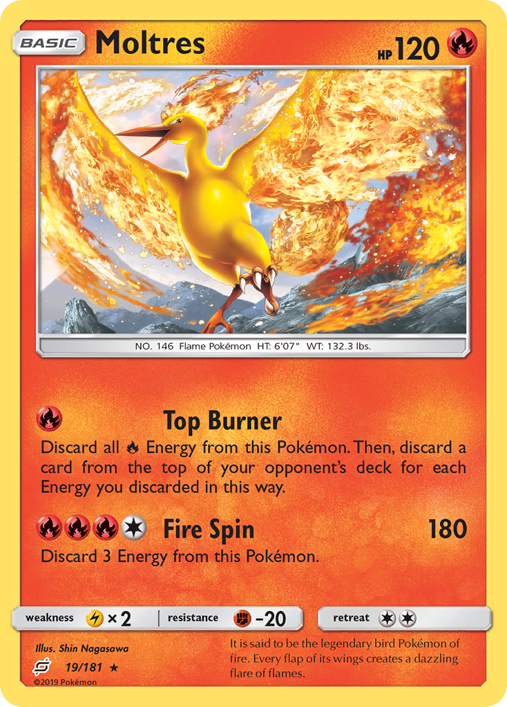 Moltres (19/181) - Team Up Pokémon Card