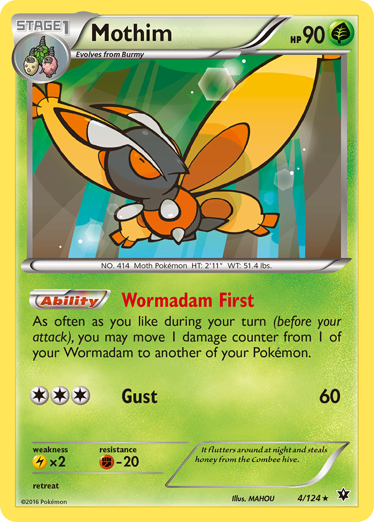 Mothim (4/124) - Fates Collide Pokémon Card