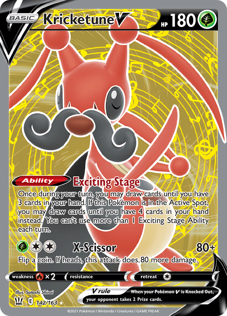 Kricketune V (142/163) - Battle Styles Pokémon Card