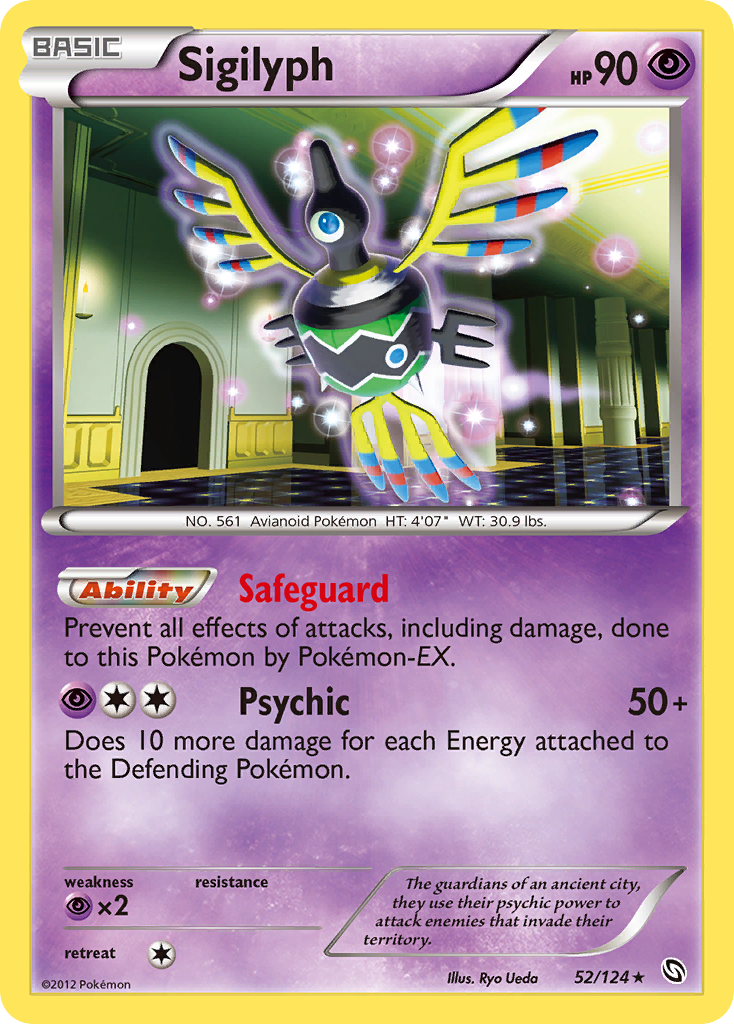 Sigilyph (52/124) - Dragons Exalted Pokémon Card