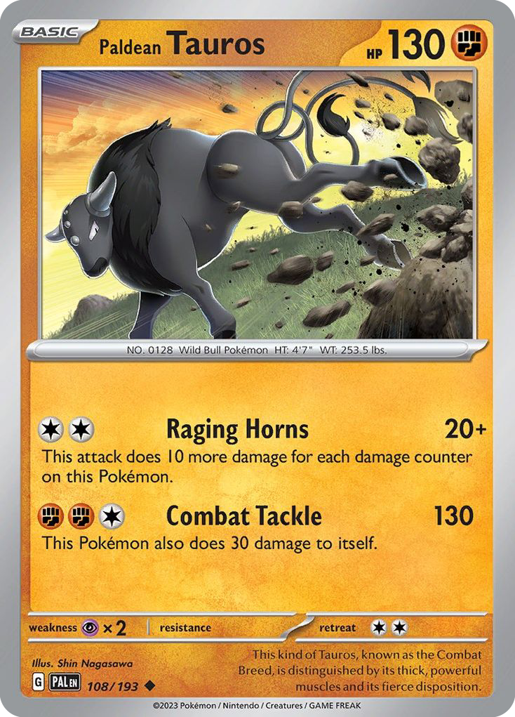 Paldean Tauros (108/193) - Paldea Evolved Pokémon Card