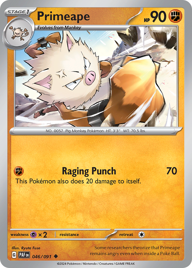 Primeape (46/91) - Paldean Fates Pokémon Card