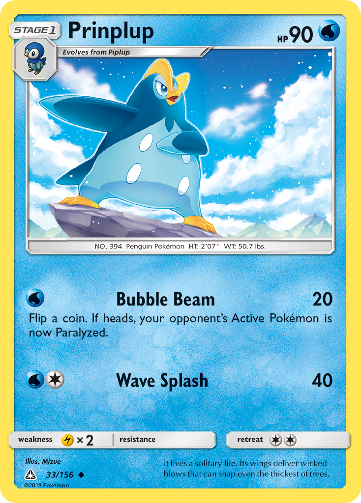 Prinplup (33/156) - Ultra Prism Pokémon Card