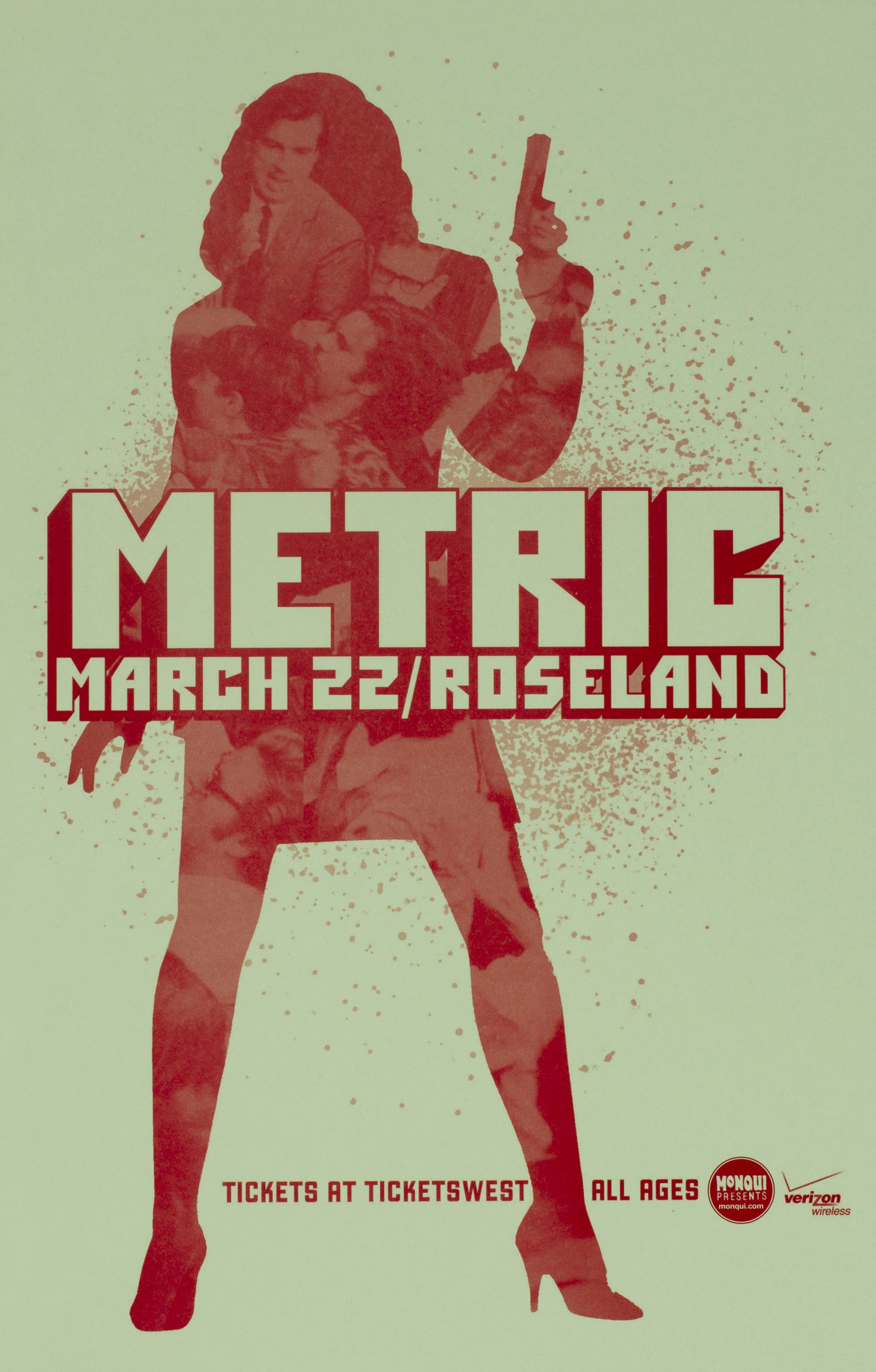 MXP-70.2 Metric 2010 Roseland Theater  Mar 22 Concert Poster