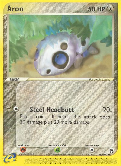 Aron (56/100) - Sandstorm Pokémon Card