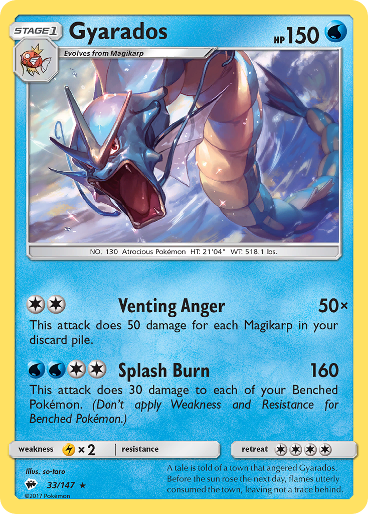 Gyarados (33/147) - Burning Shadows Pokémon Card