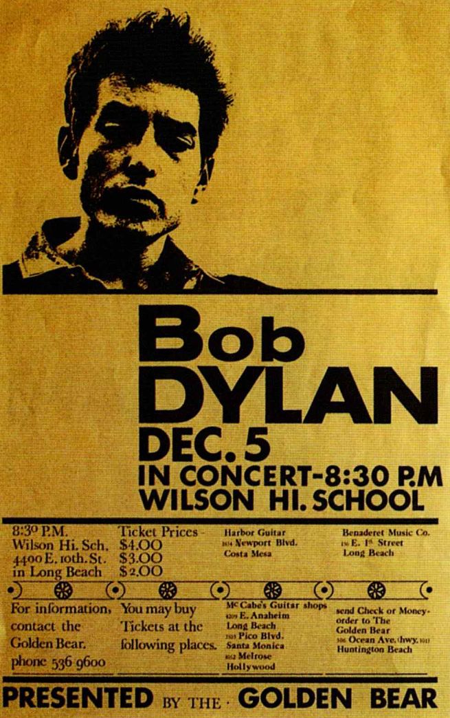 AOR-1.103 Bob Dylan Wilson High School 1964 Concert Poster